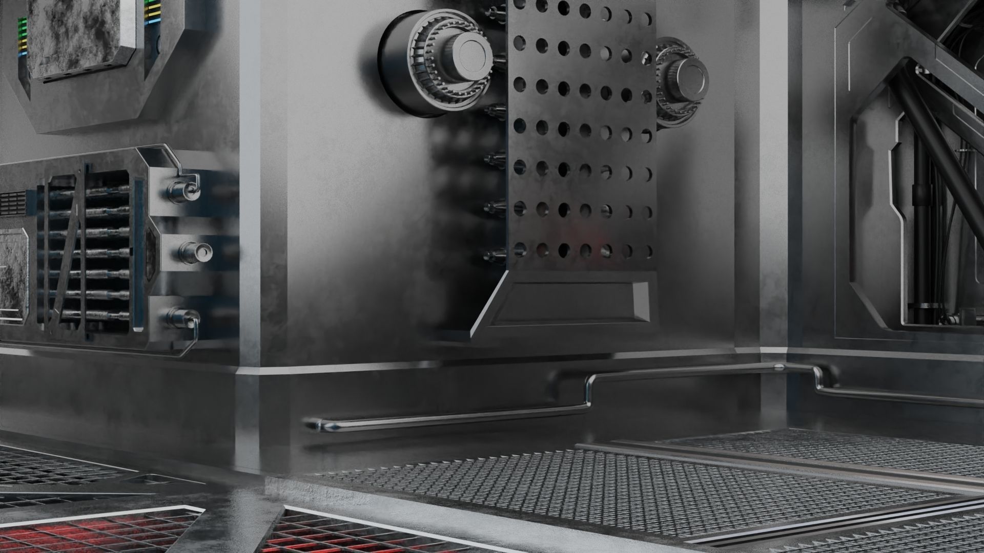 Interior sci-fi laboratory control room 3D model_10