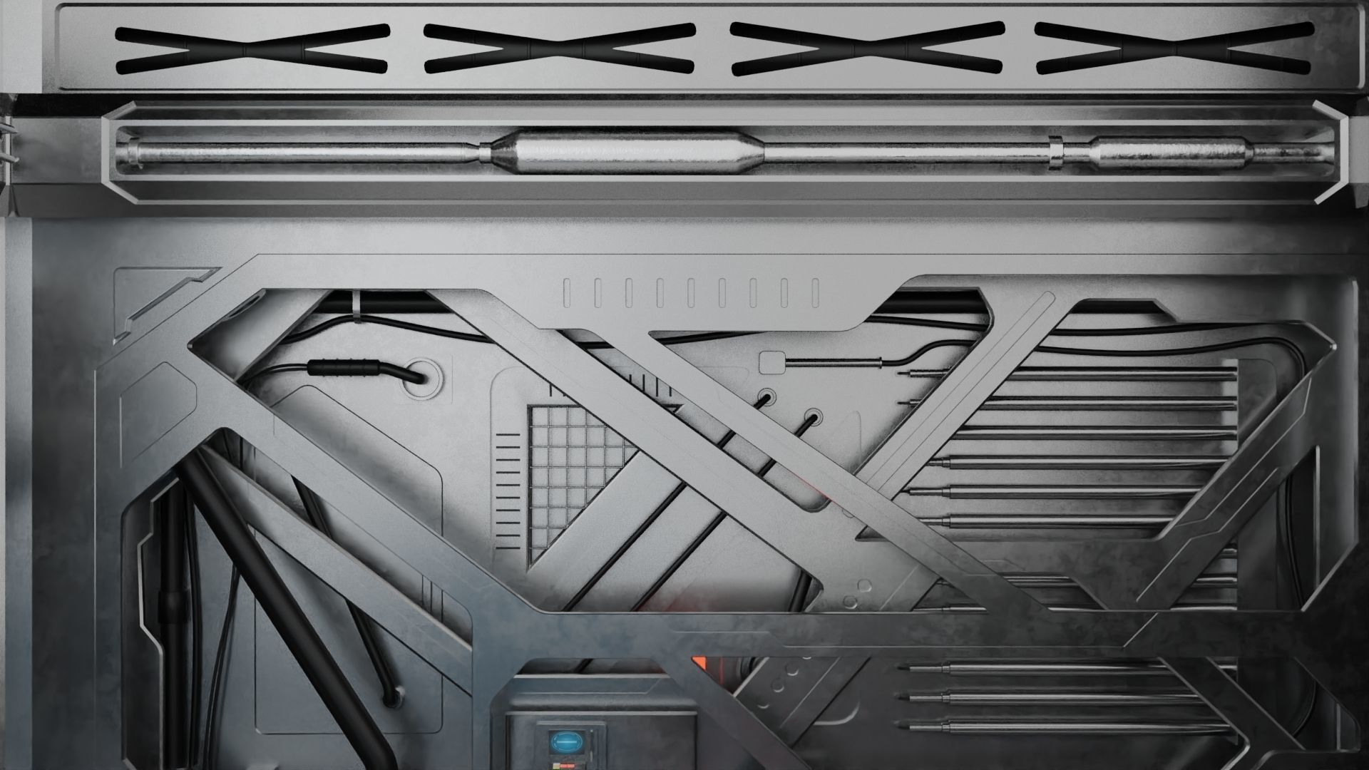 Interior sci-fi laboratory control room 3D model_15