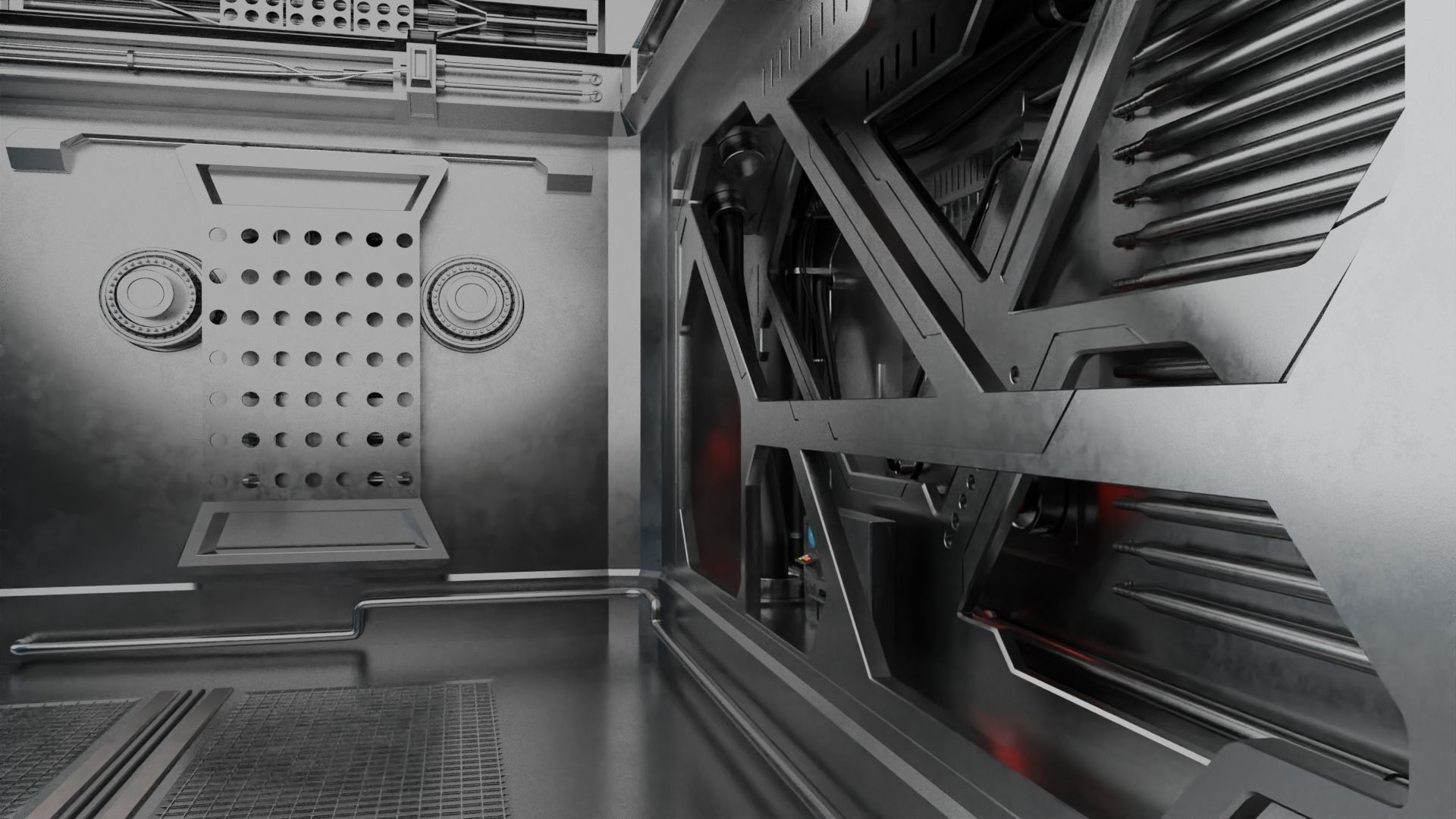 Interior sci-fi laboratory control room 3D model_17