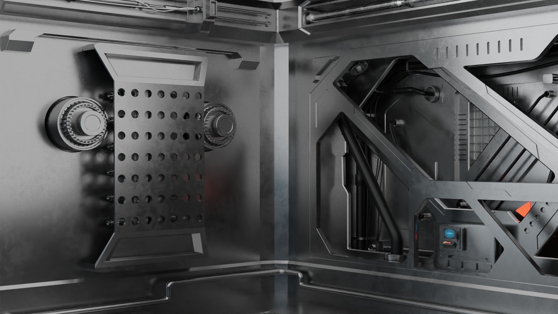 Interior sci-fi laboratory control room 3D model_11