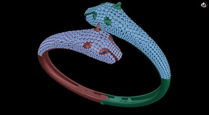 bracelet with two snakes 3D print model