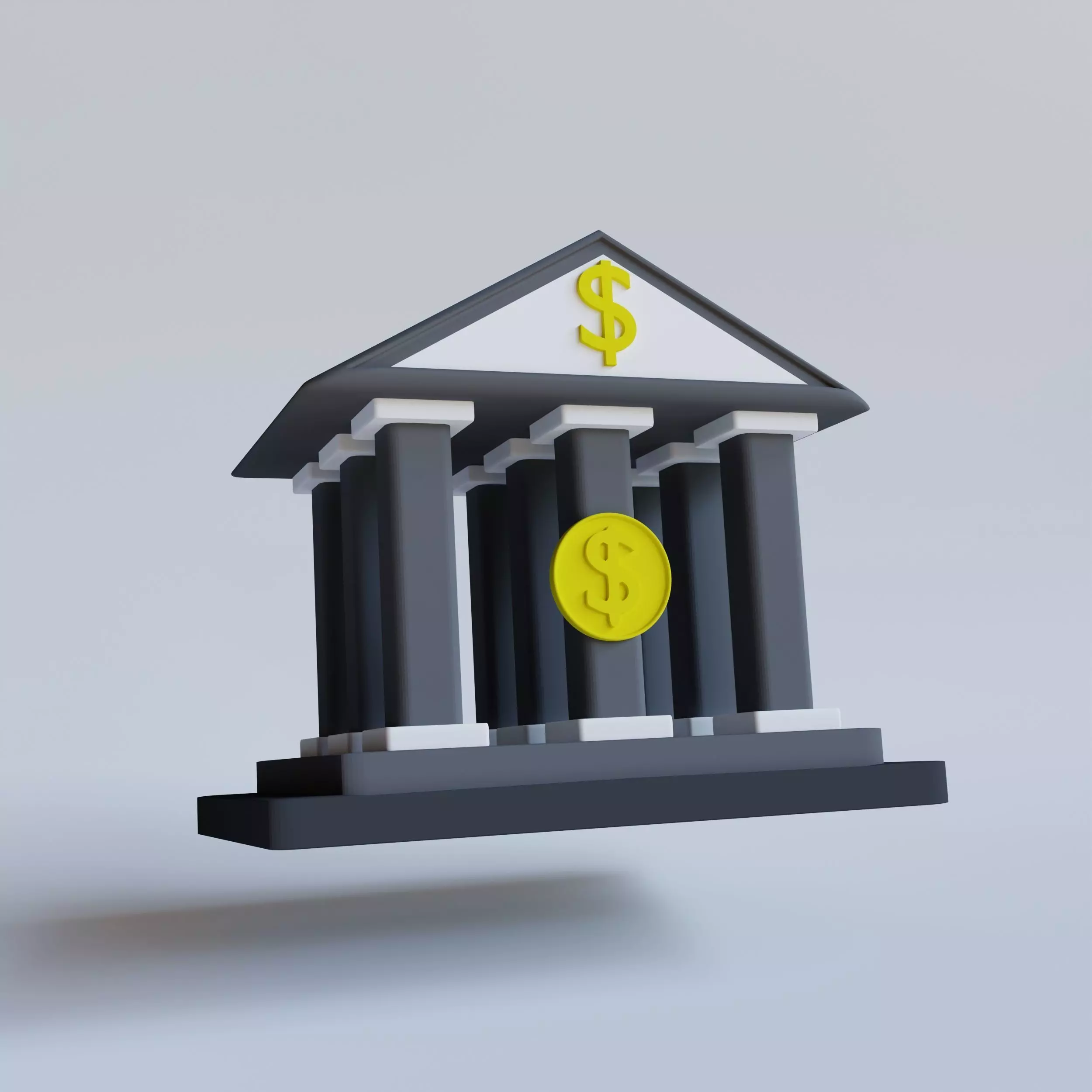 Bank 3d Icon Free 3D model_0