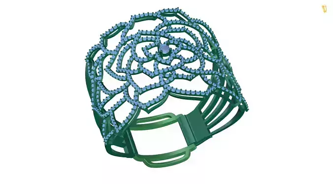 bracelet flower ring with crystals