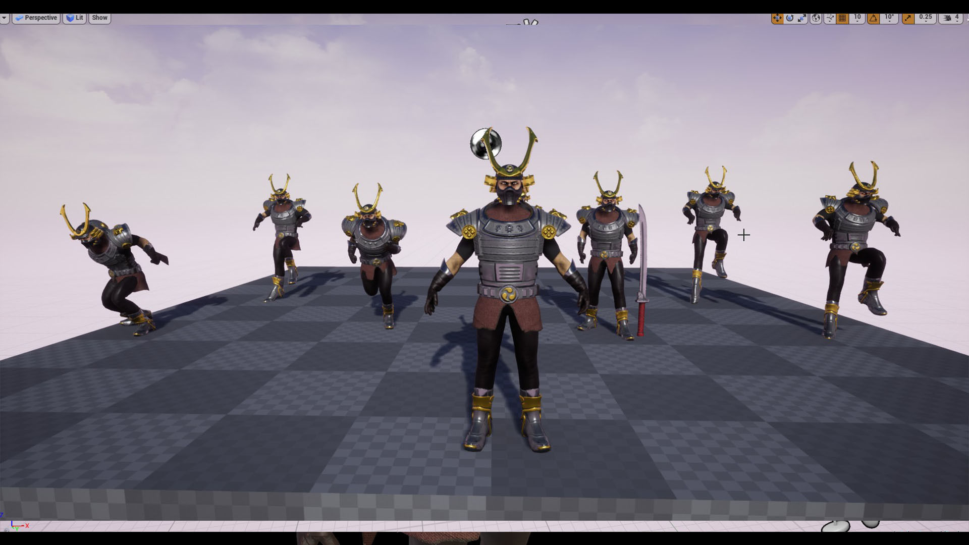 Cyber Samurai Low-poly 3D model_2