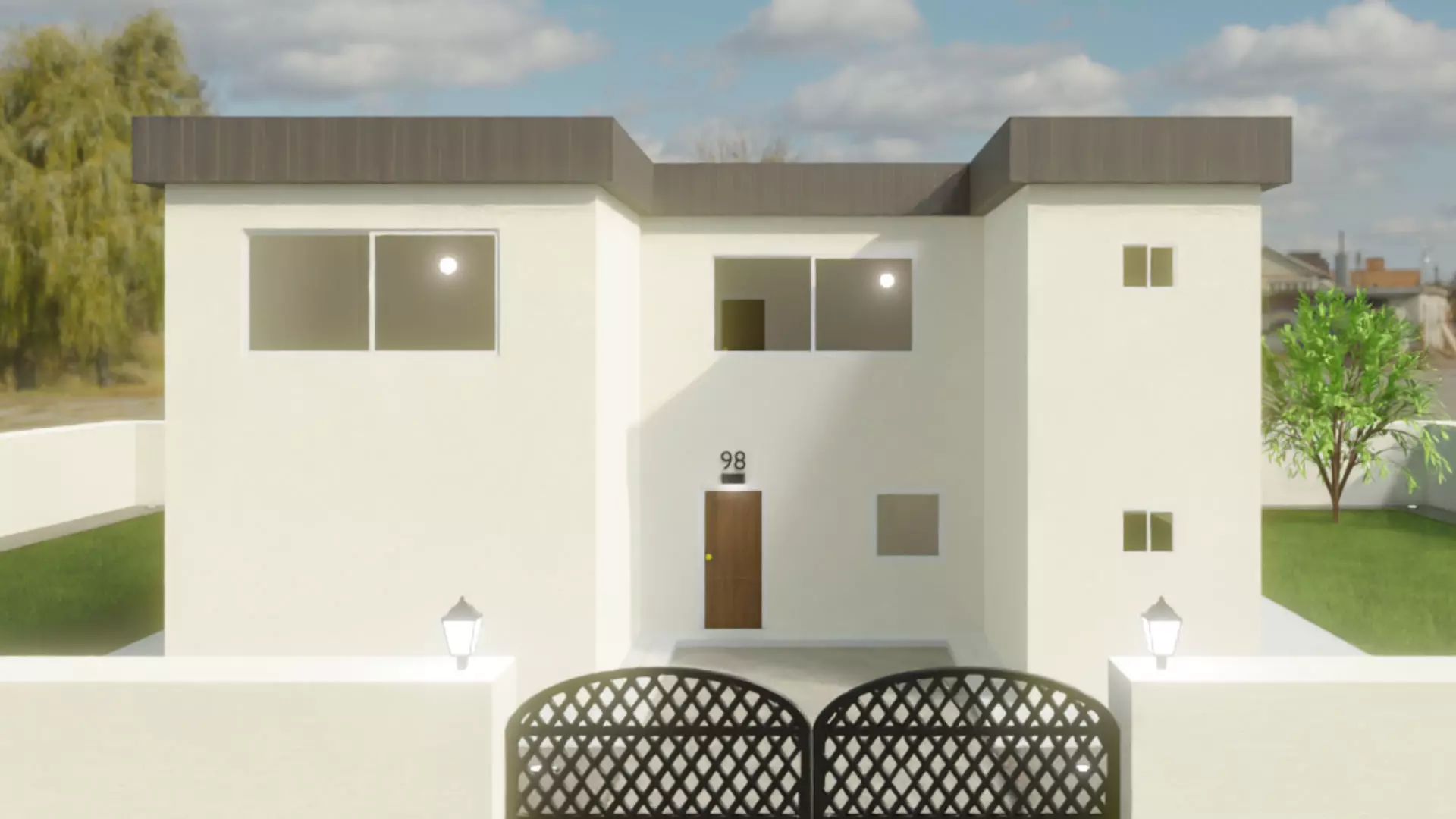 Home 3D elevator with stairs Low-poly 3D model_0