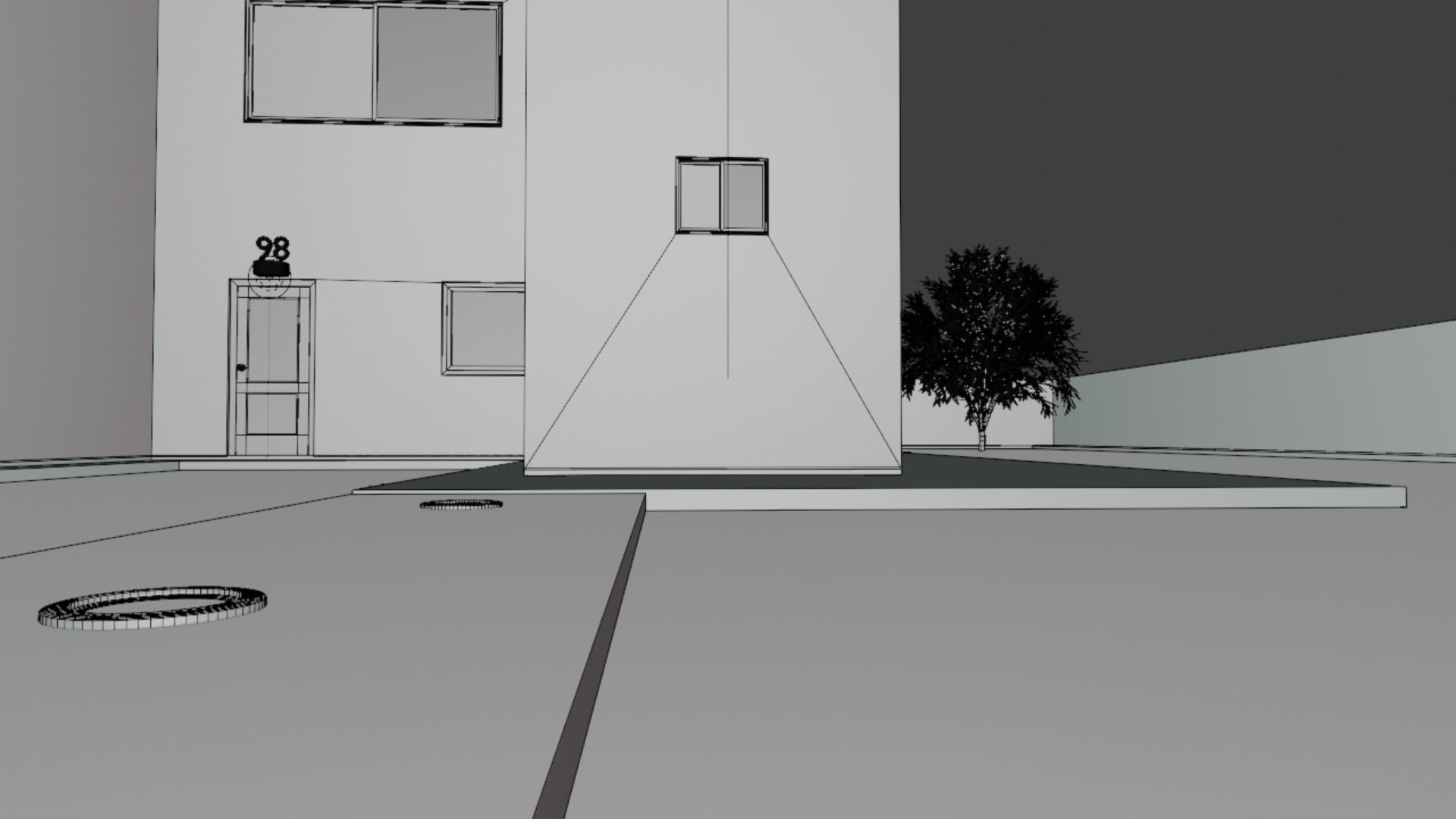 Home 3D elevator with stairs Low-poly 3D model_52