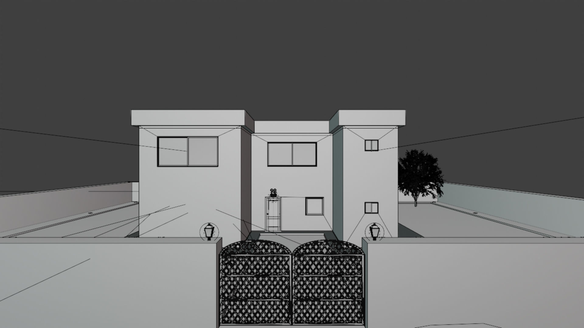 Home 3D elevator with stairs Low-poly 3D model_44