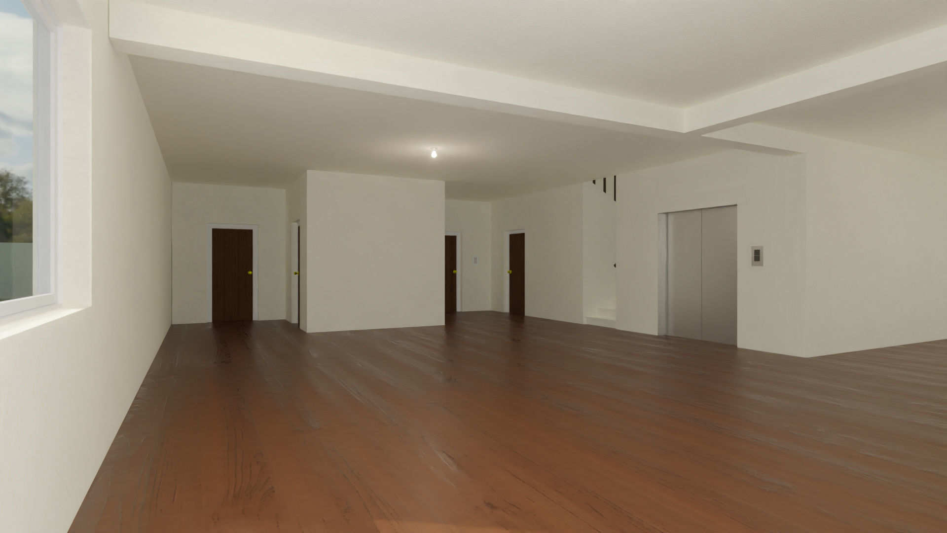 Home 3D elevator with stairs Low-poly 3D model_27