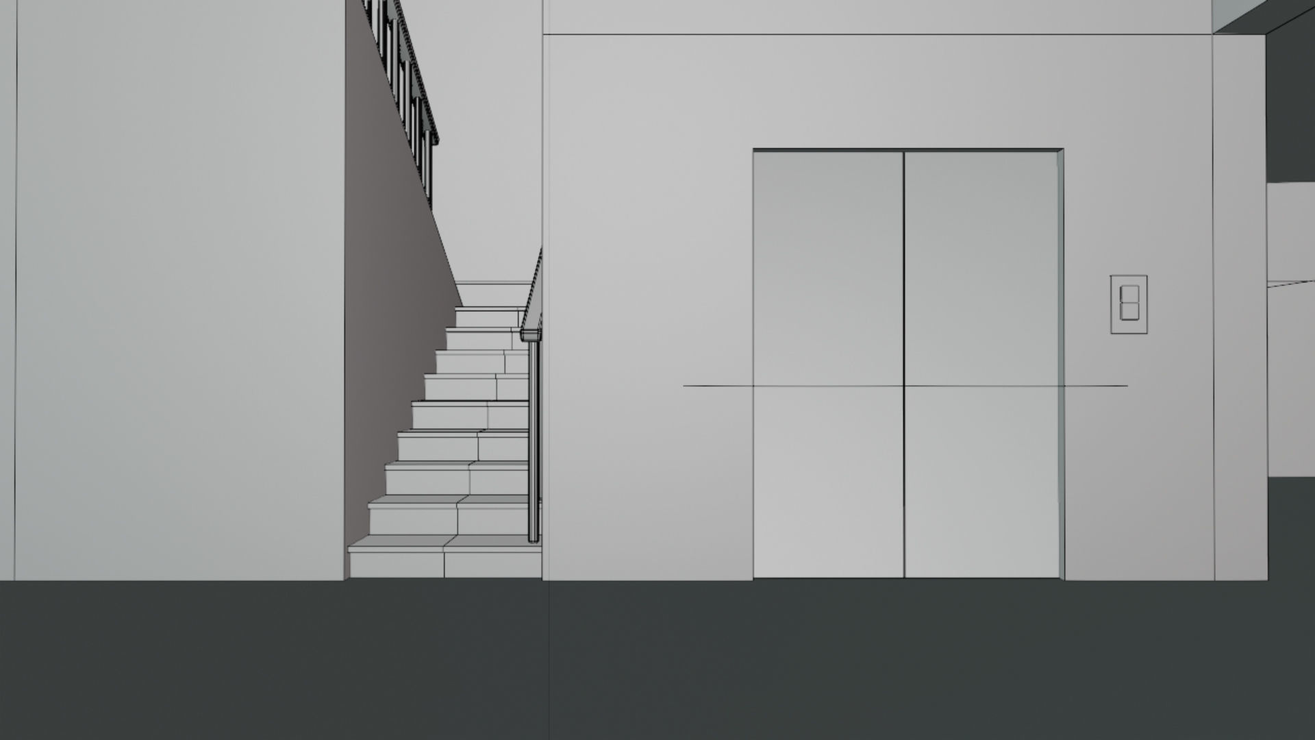 Home 3D elevator with stairs Low-poly 3D model_63