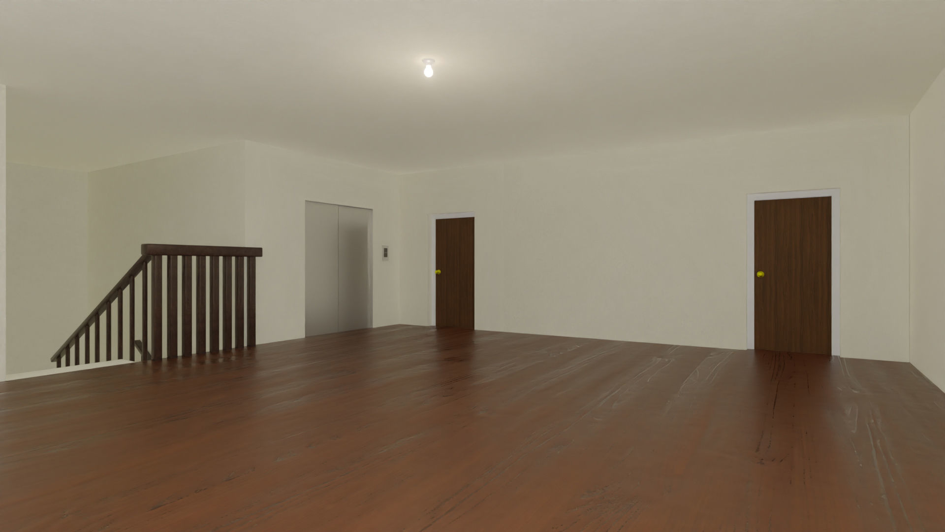 Home 3D elevator with stairs Low-poly 3D model_40