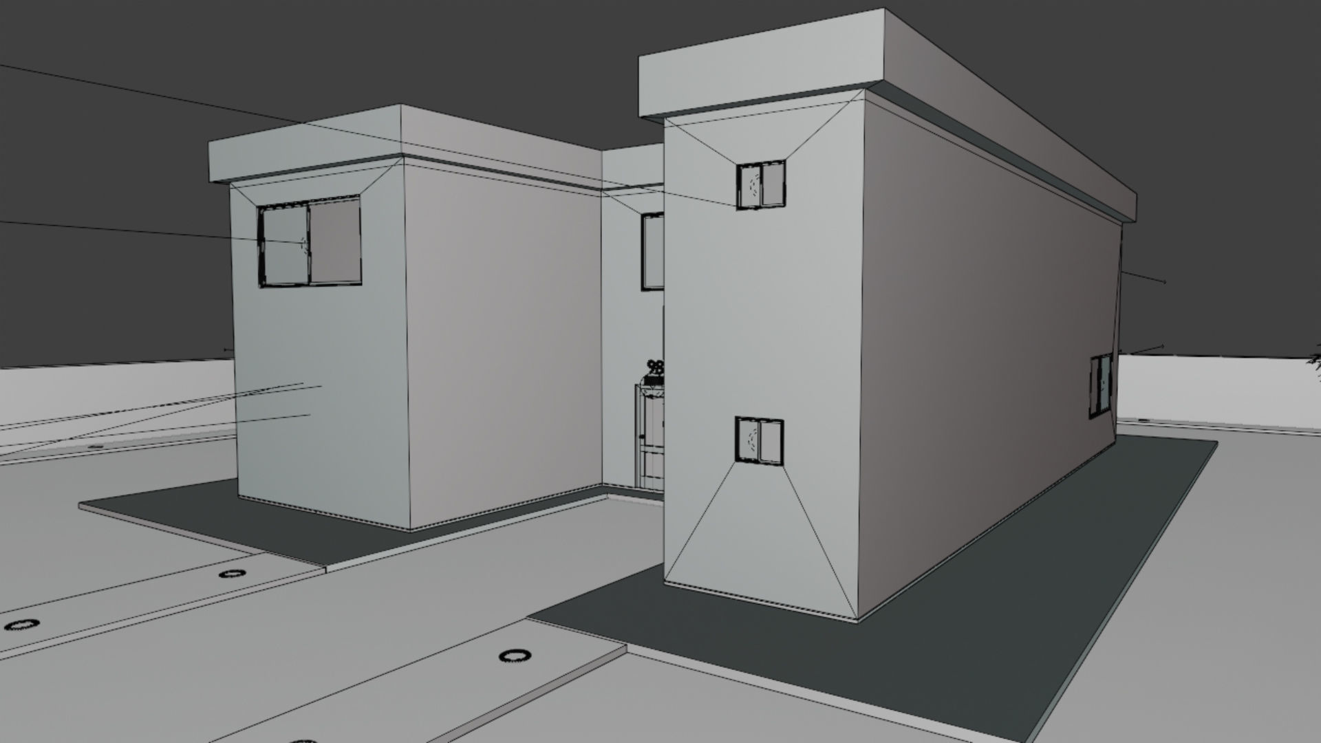 Home 3D elevator with stairs Low-poly 3D model_47