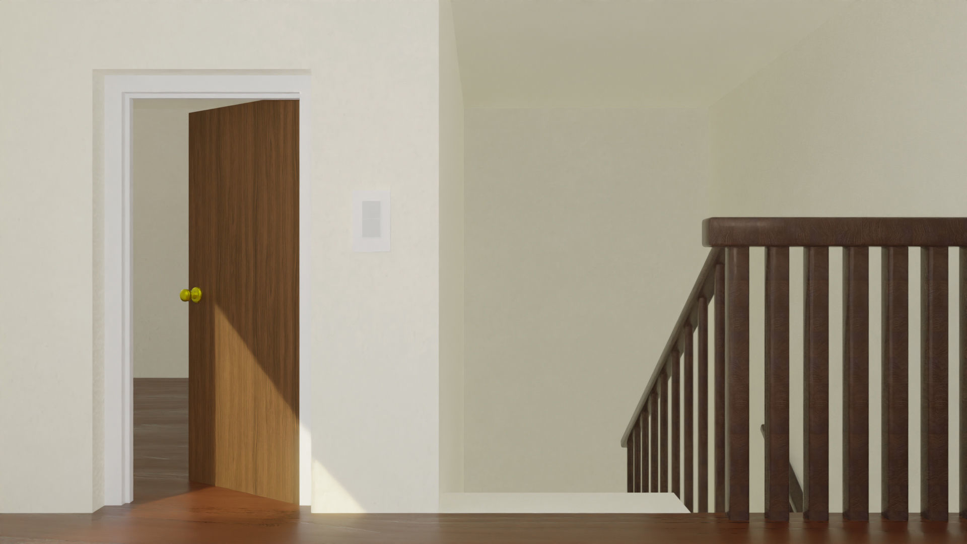 Home 3D elevator with stairs Low-poly 3D model_35