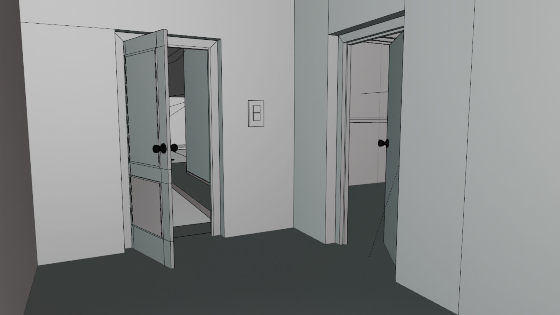 Home 3D elevator with stairs Low-poly 3D model_55