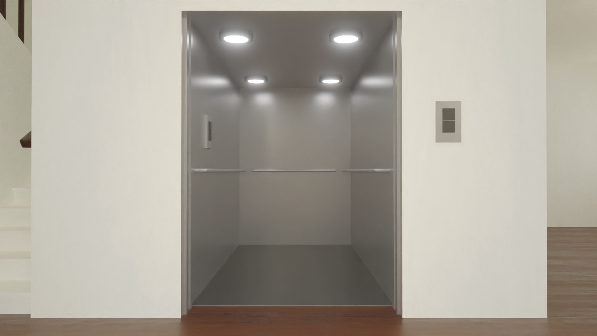 Home 3D elevator with stairs Low-poly 3D model_21