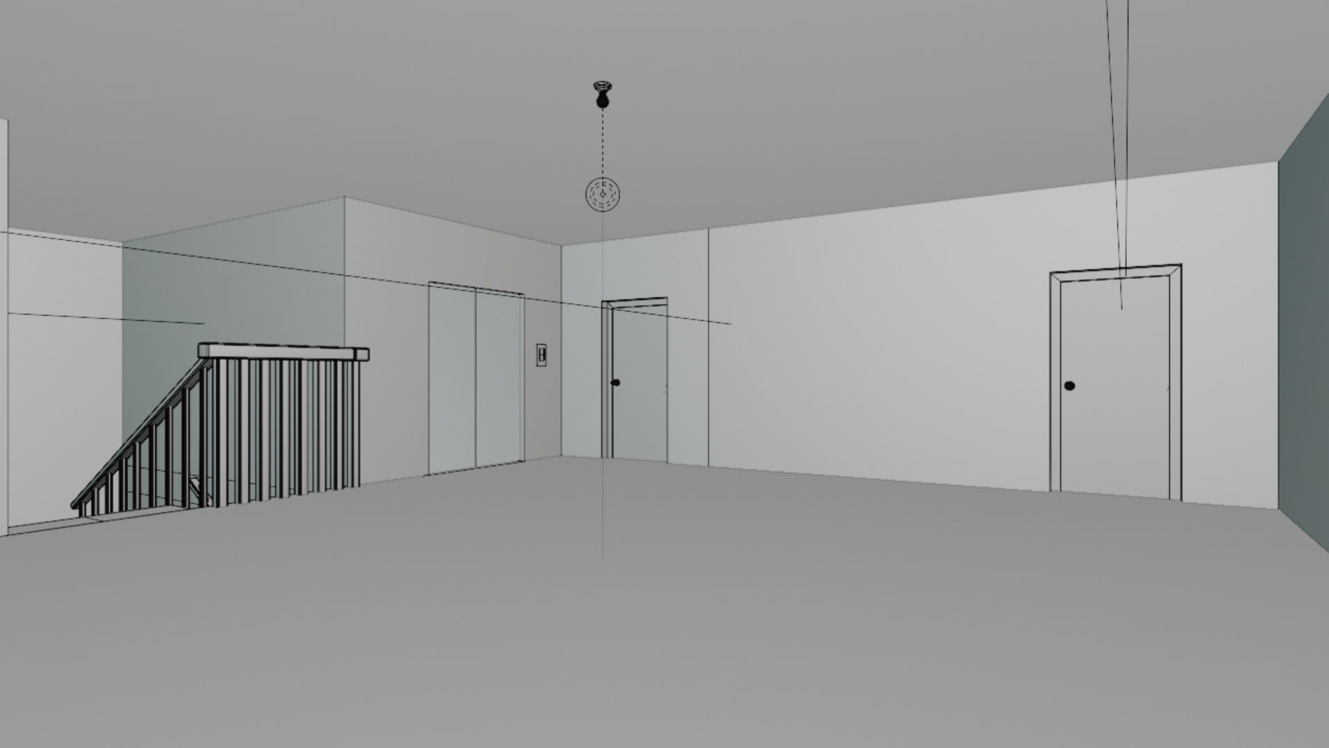 Home 3D elevator with stairs Low-poly 3D model_83