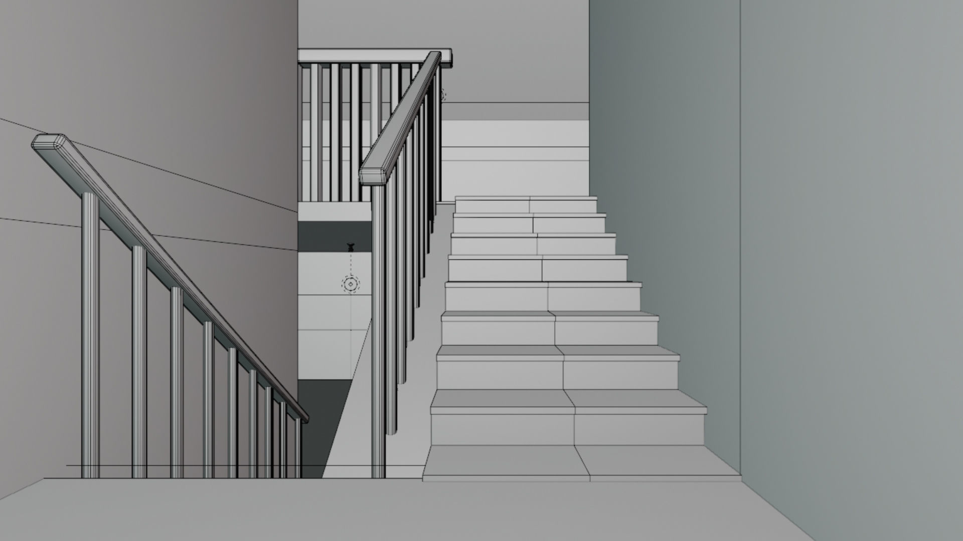 Home 3D elevator with stairs Low-poly 3D model_76