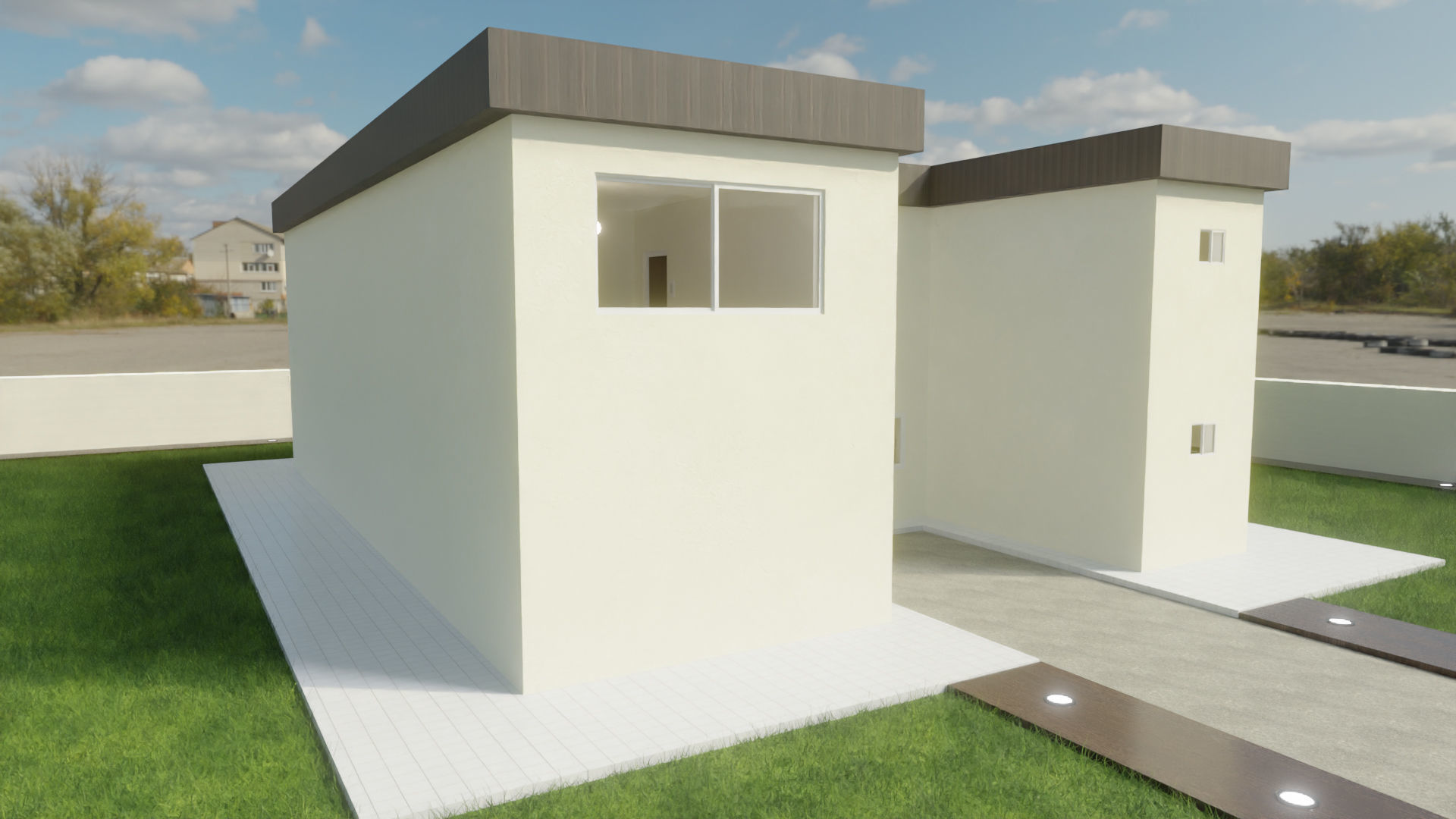 Home 3D elevator with stairs Low-poly 3D model_3