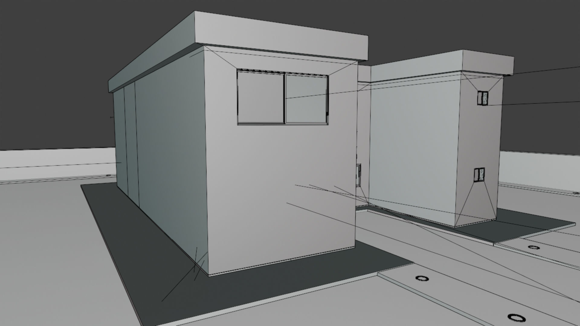 Home 3D elevator with stairs Low-poly 3D model_46