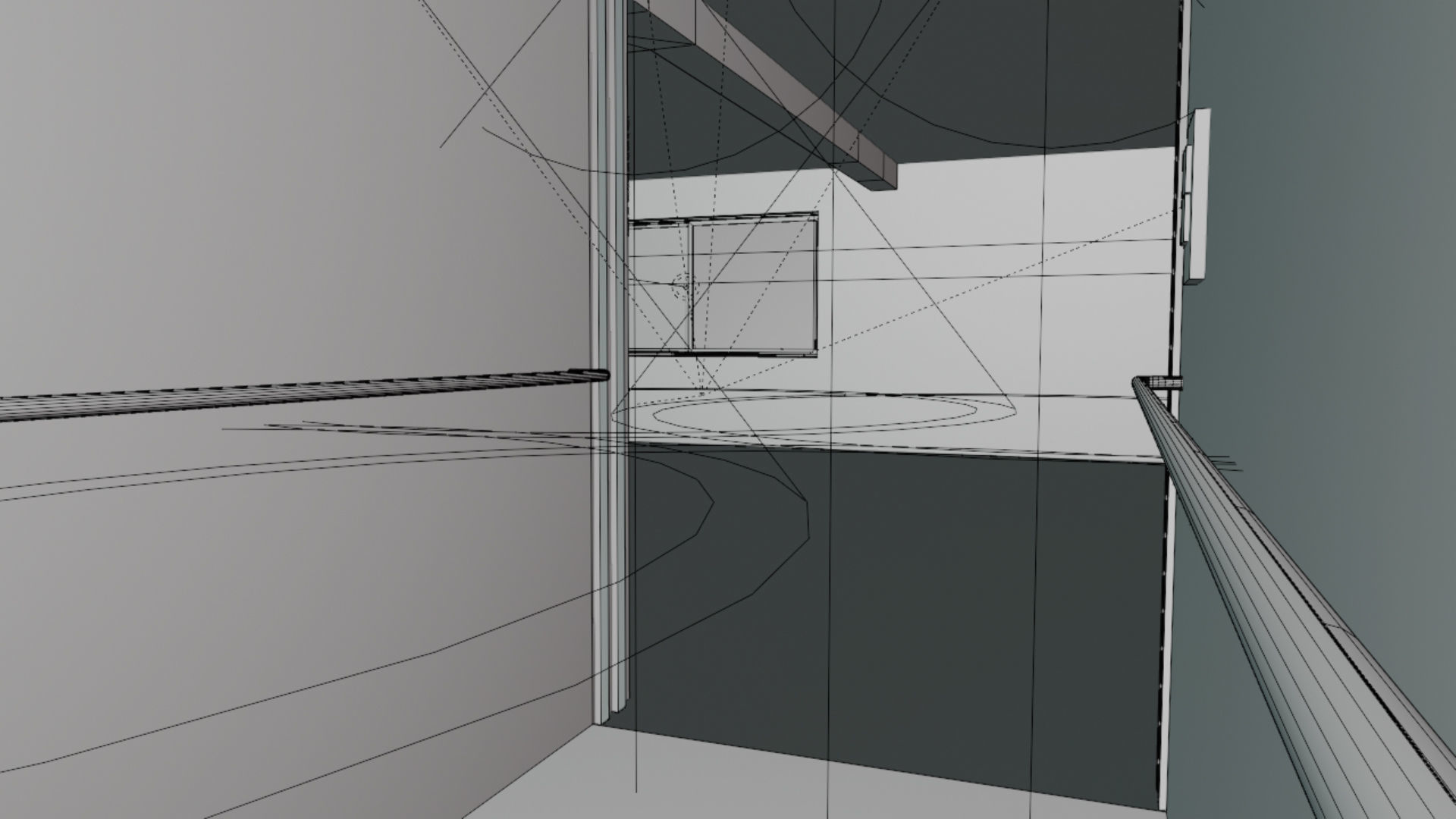 Home 3D elevator with stairs Low-poly 3D model_65