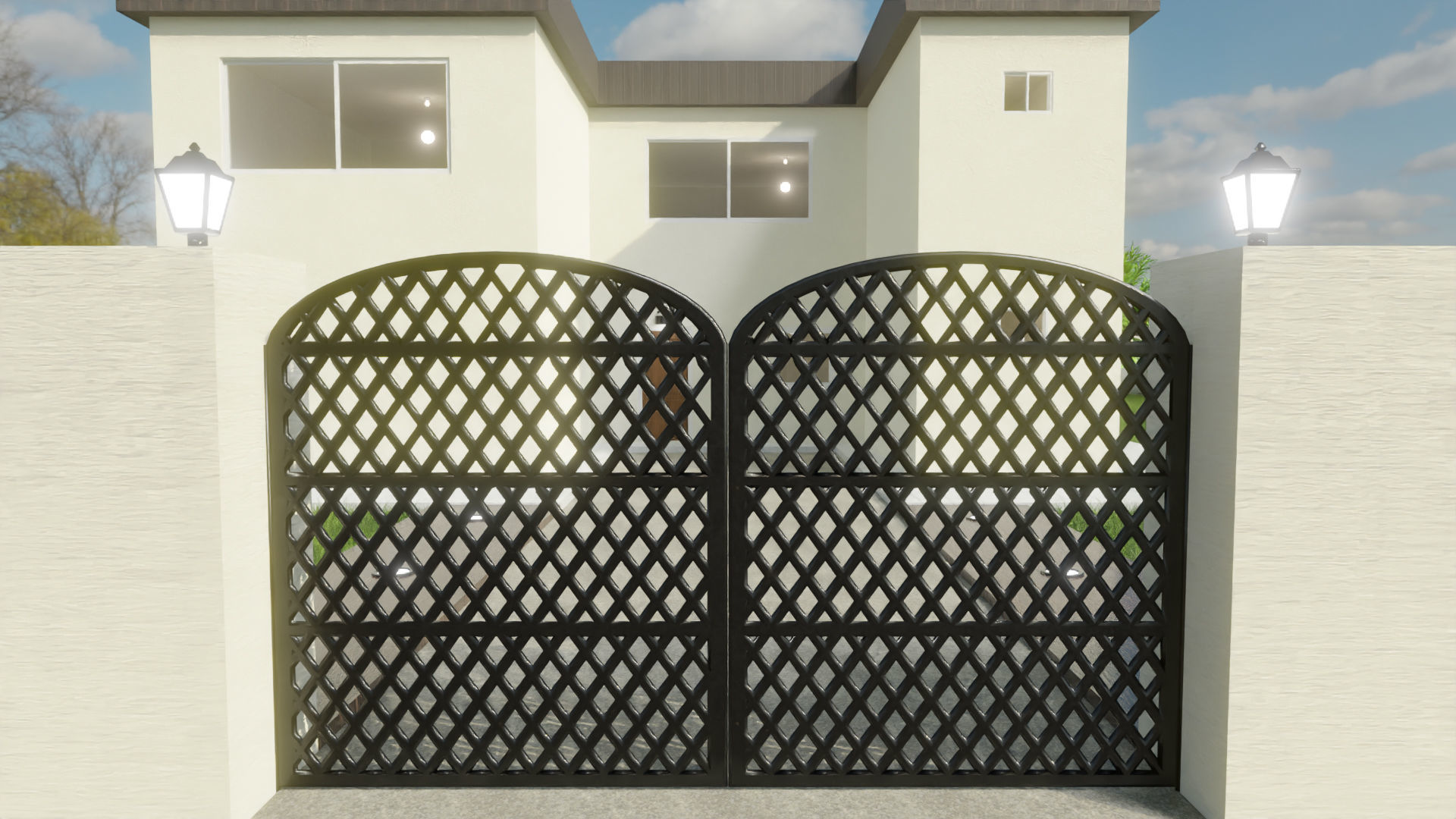 Home 3D elevator with stairs Low-poly 3D model_7