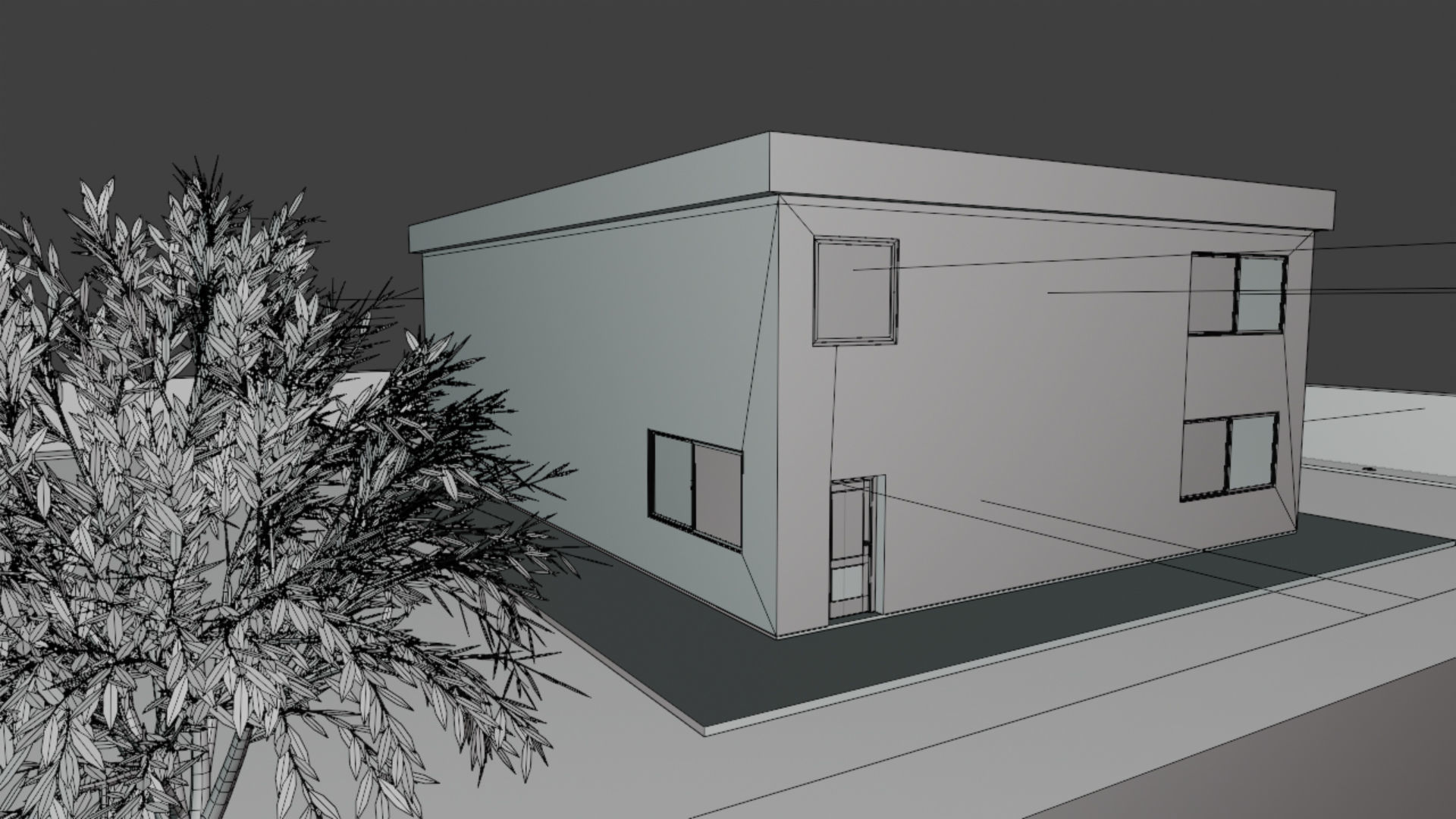 Home 3D elevator with stairs Low-poly 3D model_48