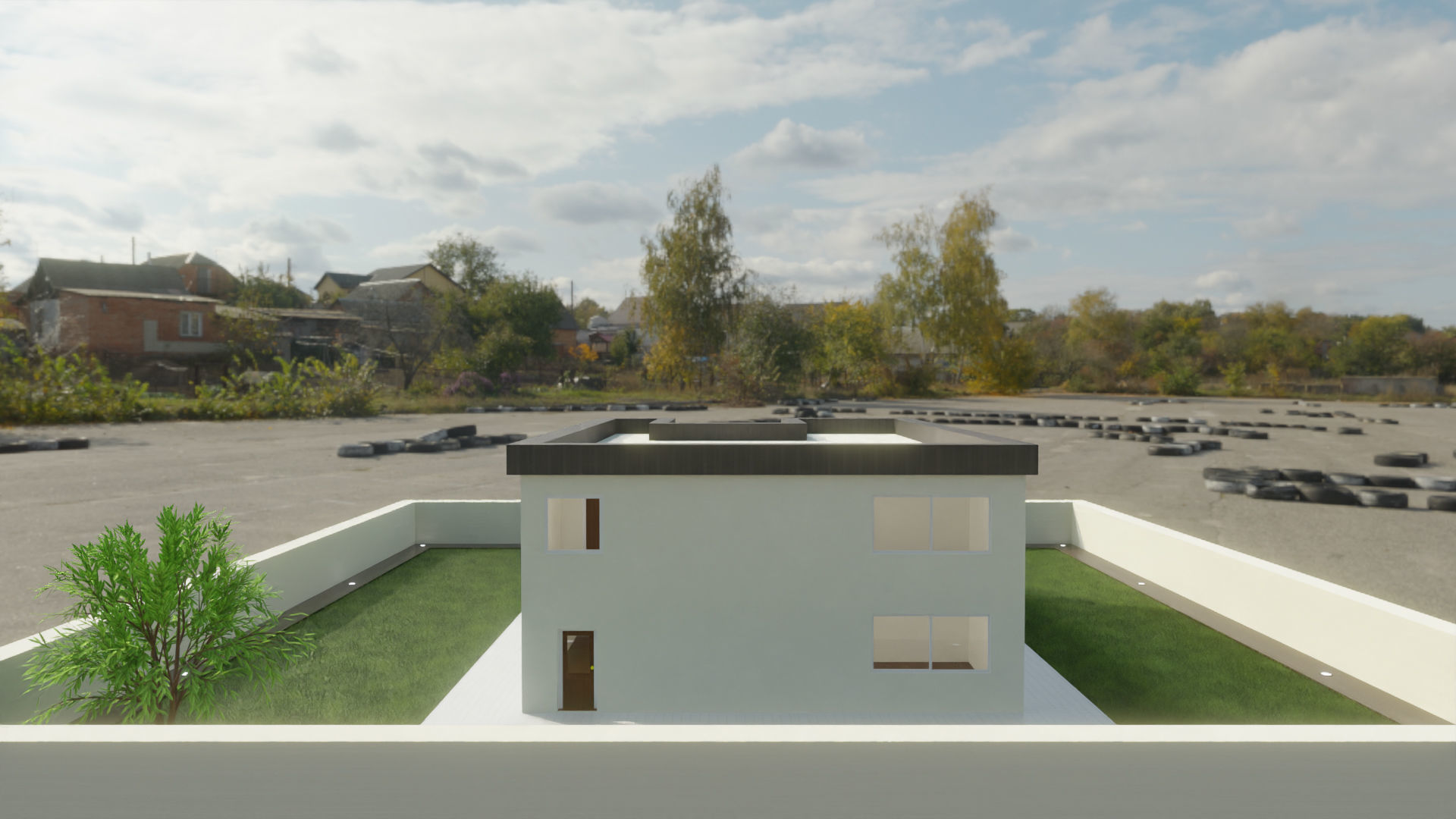 Home 3D elevator with stairs Low-poly 3D model_2