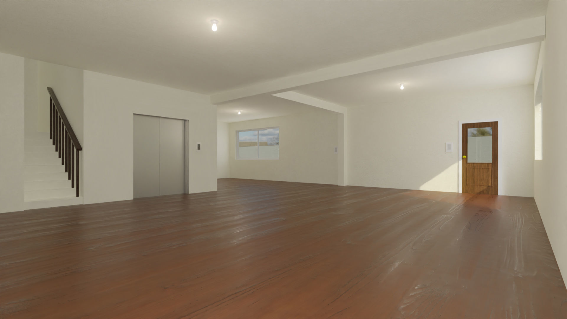 Home 3D elevator with stairs Low-poly 3D model_31