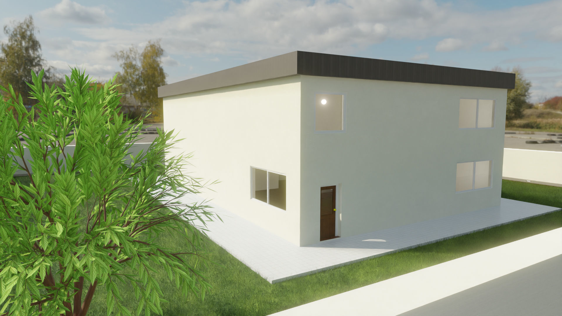 Home 3D elevator with stairs Low-poly 3D model_5