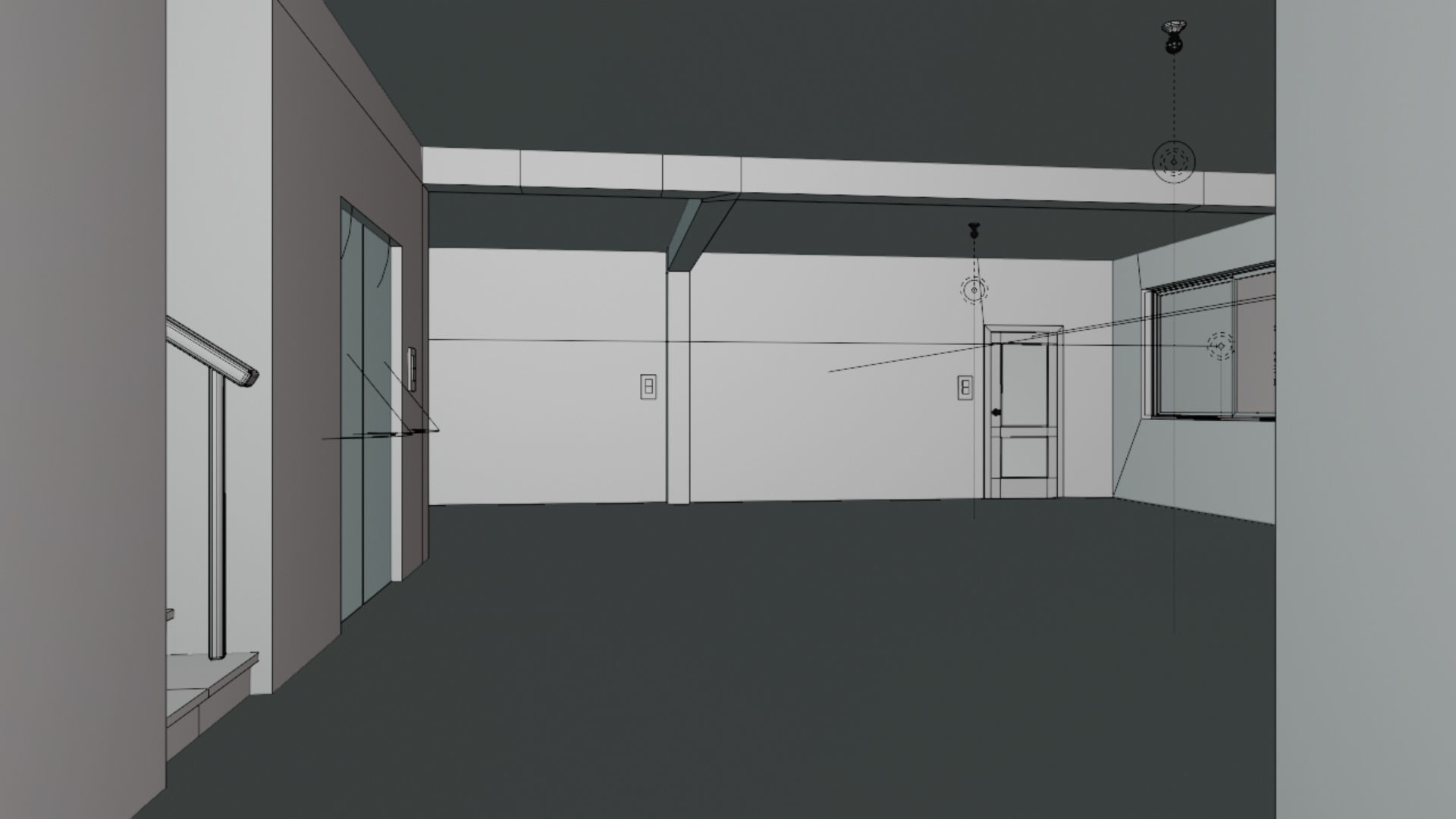 Home 3D elevator with stairs Low-poly 3D model_54