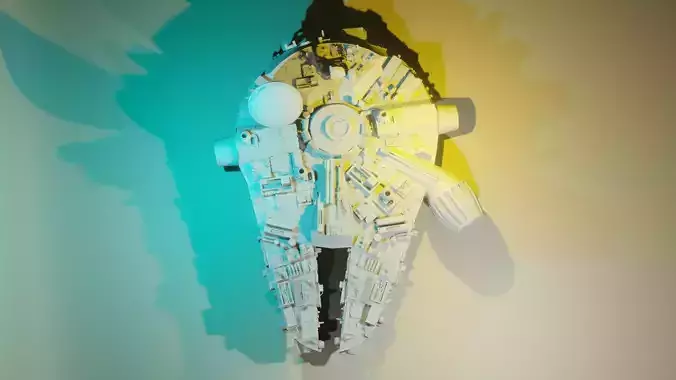 High poly space ship 3d model