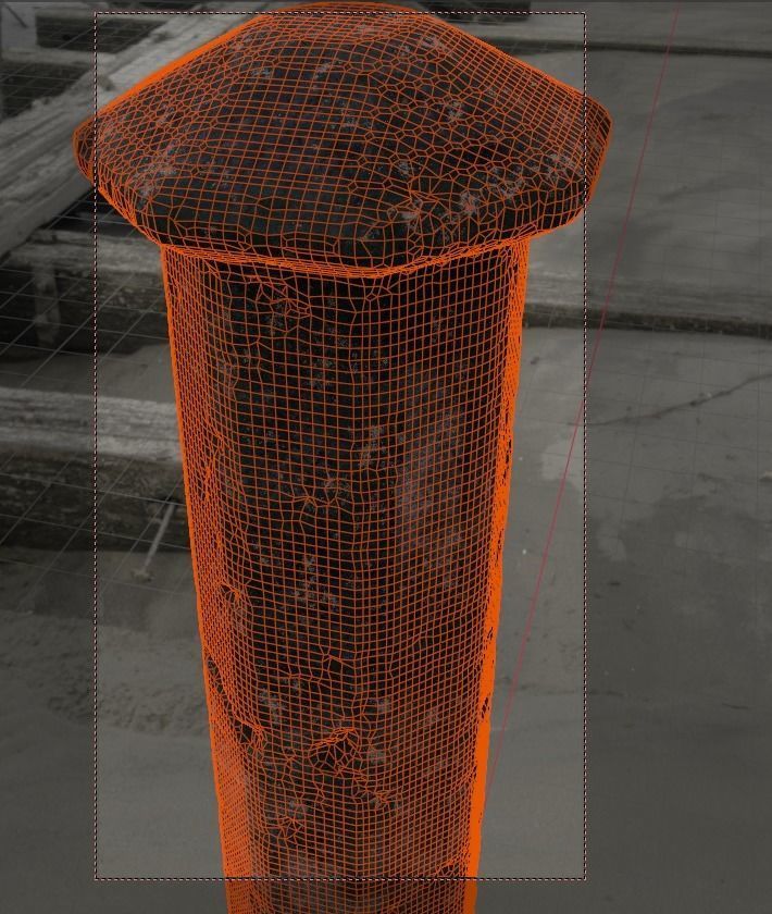 Stone Column grave blender 3D model_1