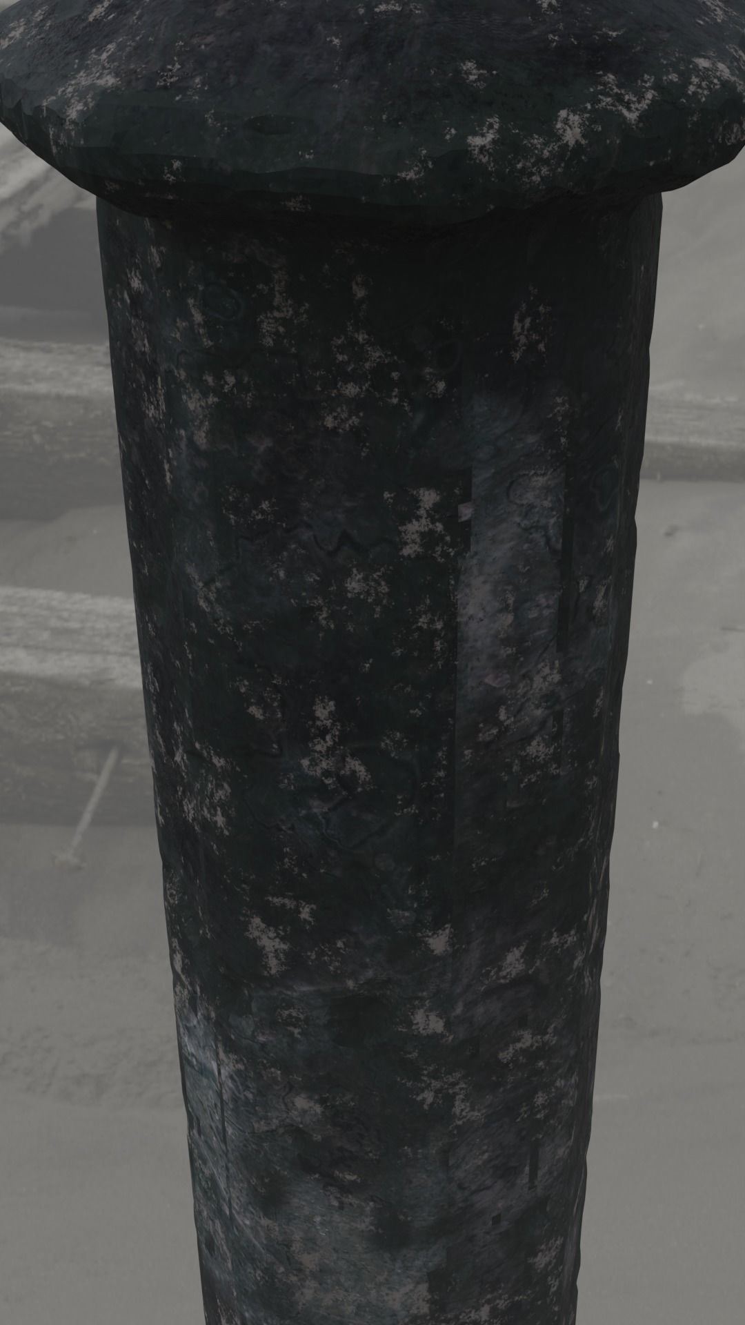 Stone Column grave blender 3D model_3