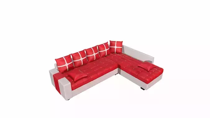Red velvet sofa