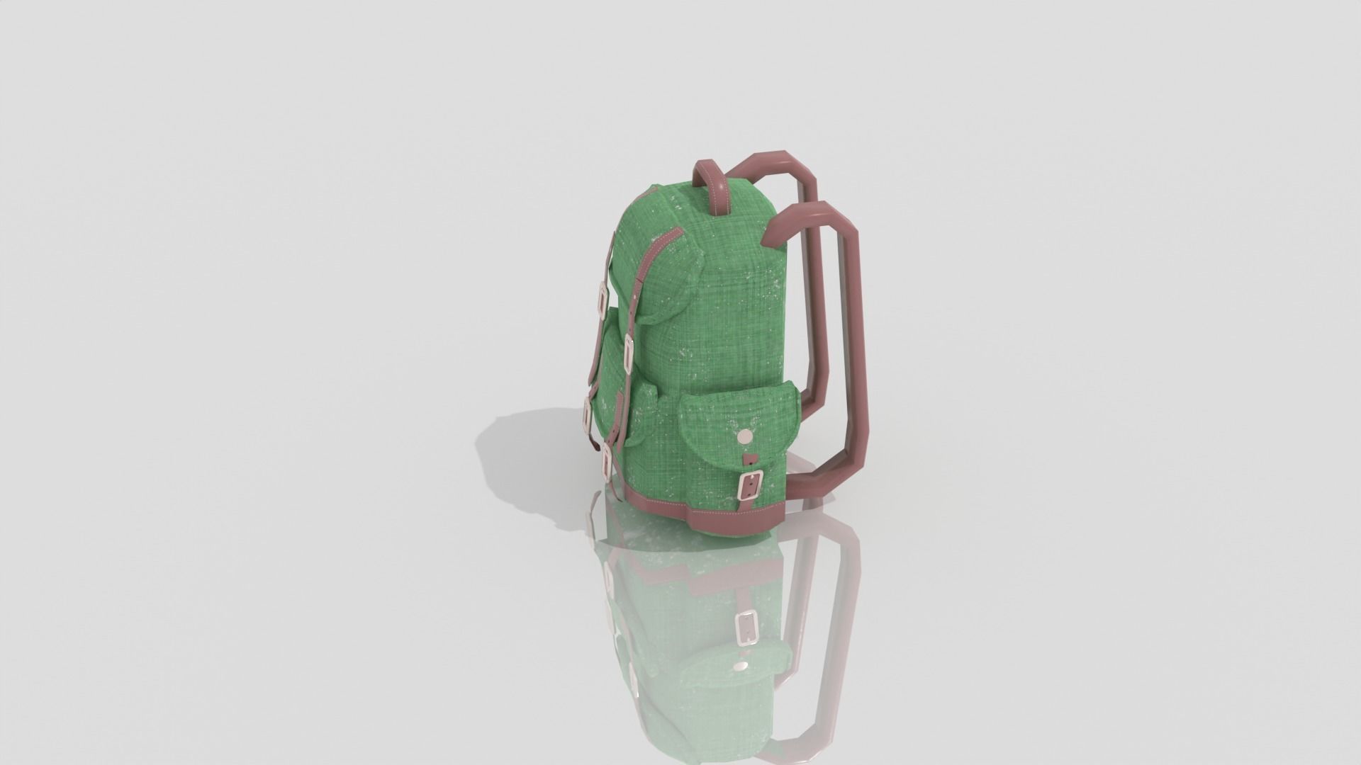 Backpack Low-poly 3D model_5