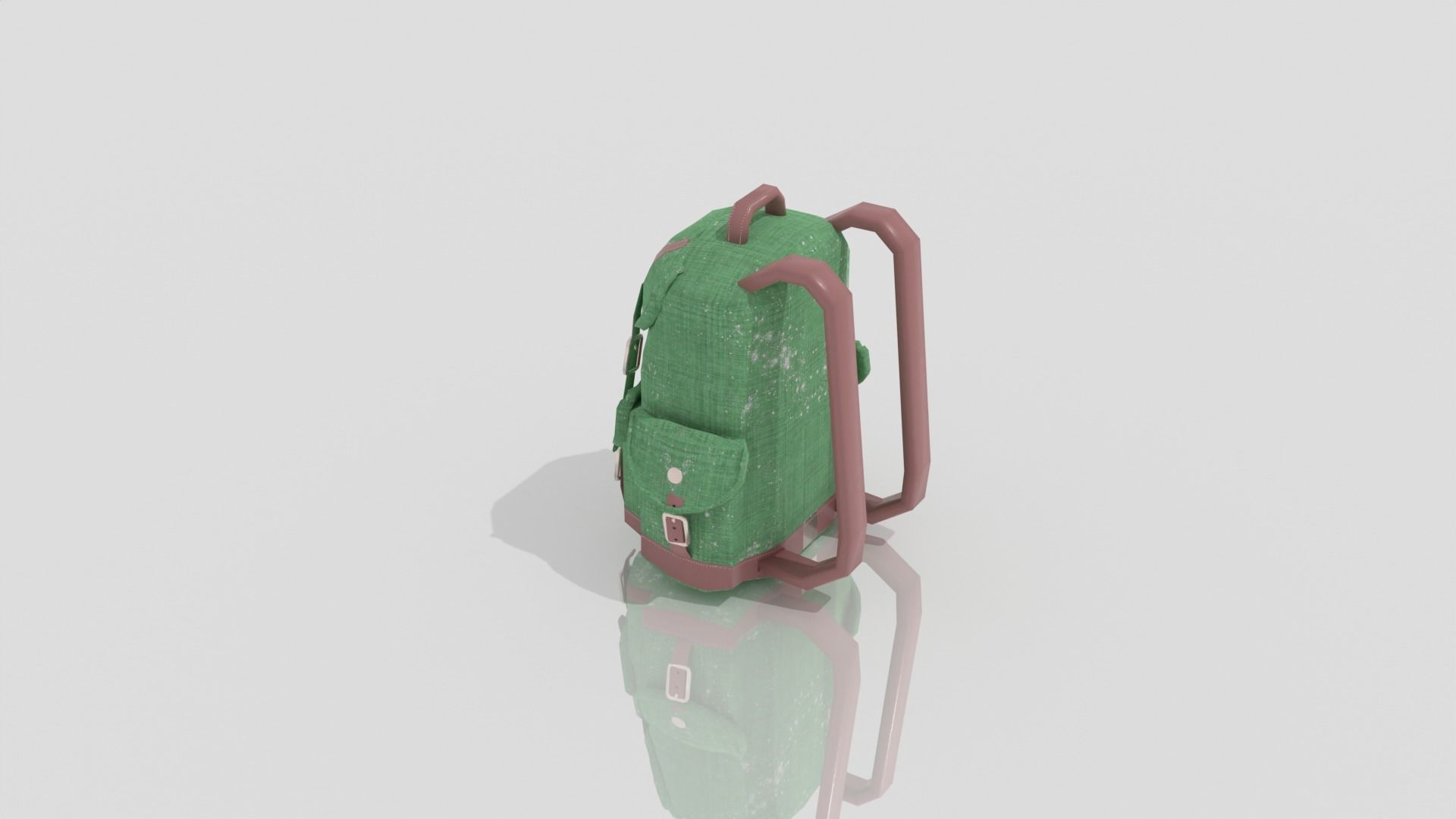 Backpack Low-poly 3D model_4