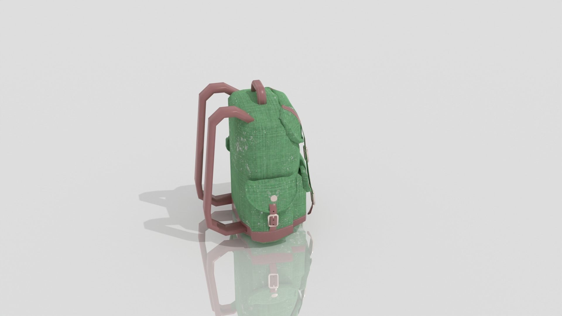 Backpack Low-poly 3D model_2