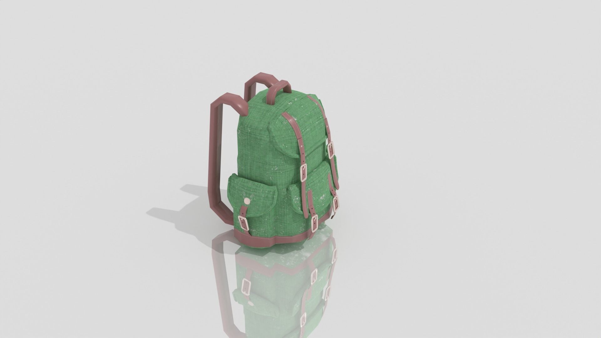 Backpack Low-poly 3D model_1
