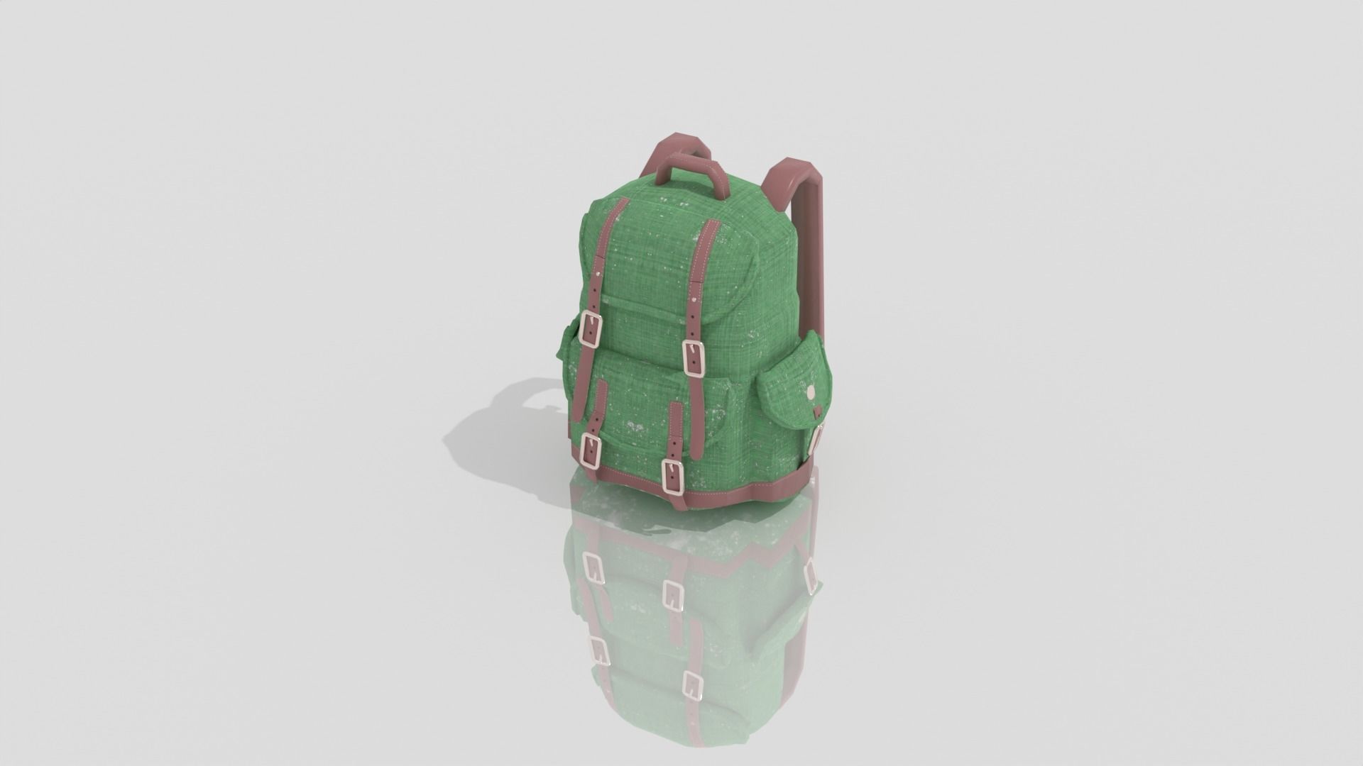 Backpack Low-poly 3D model_6