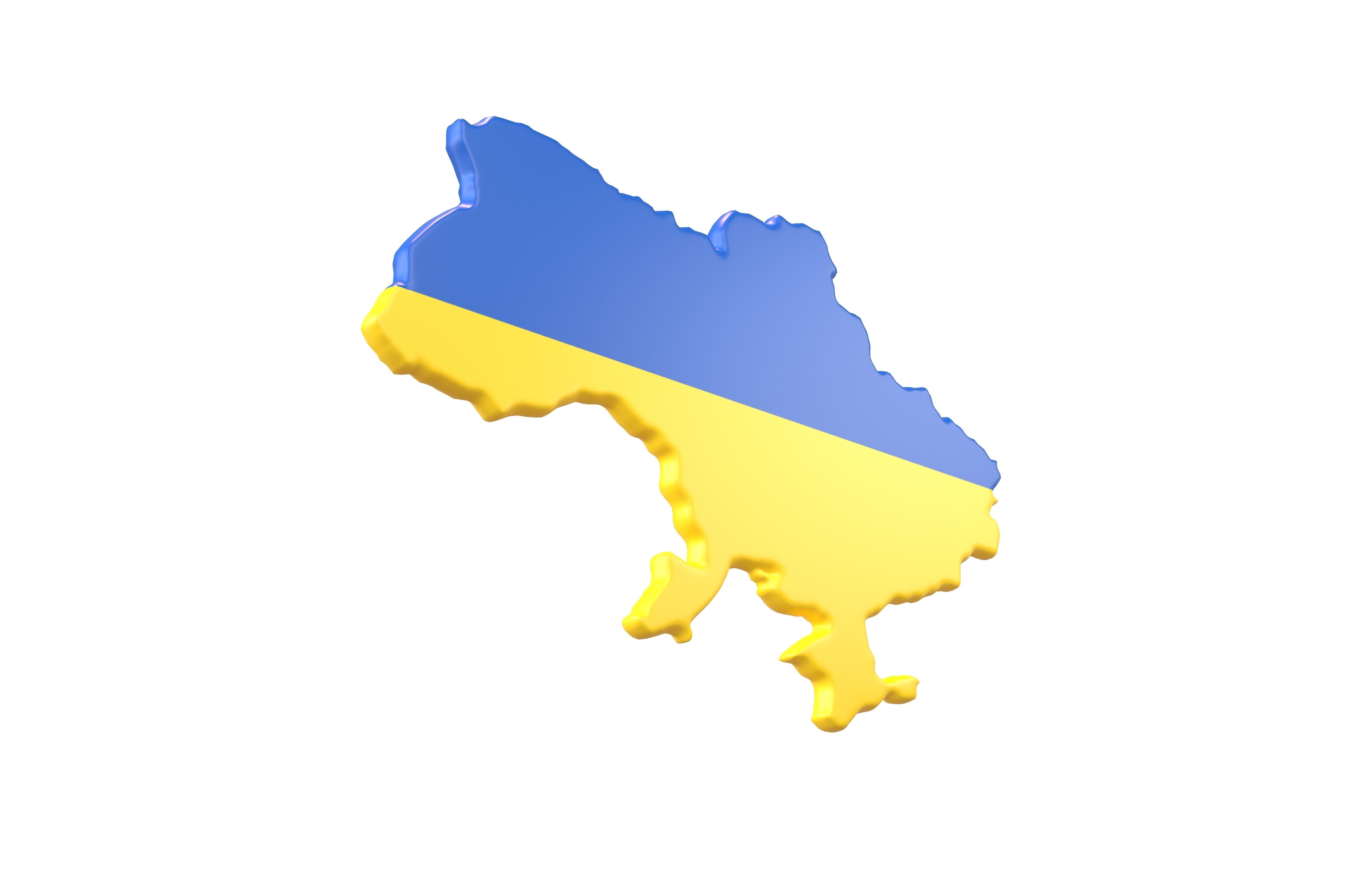 Ukraine Map v1 001 Low-poly 3D model_2
