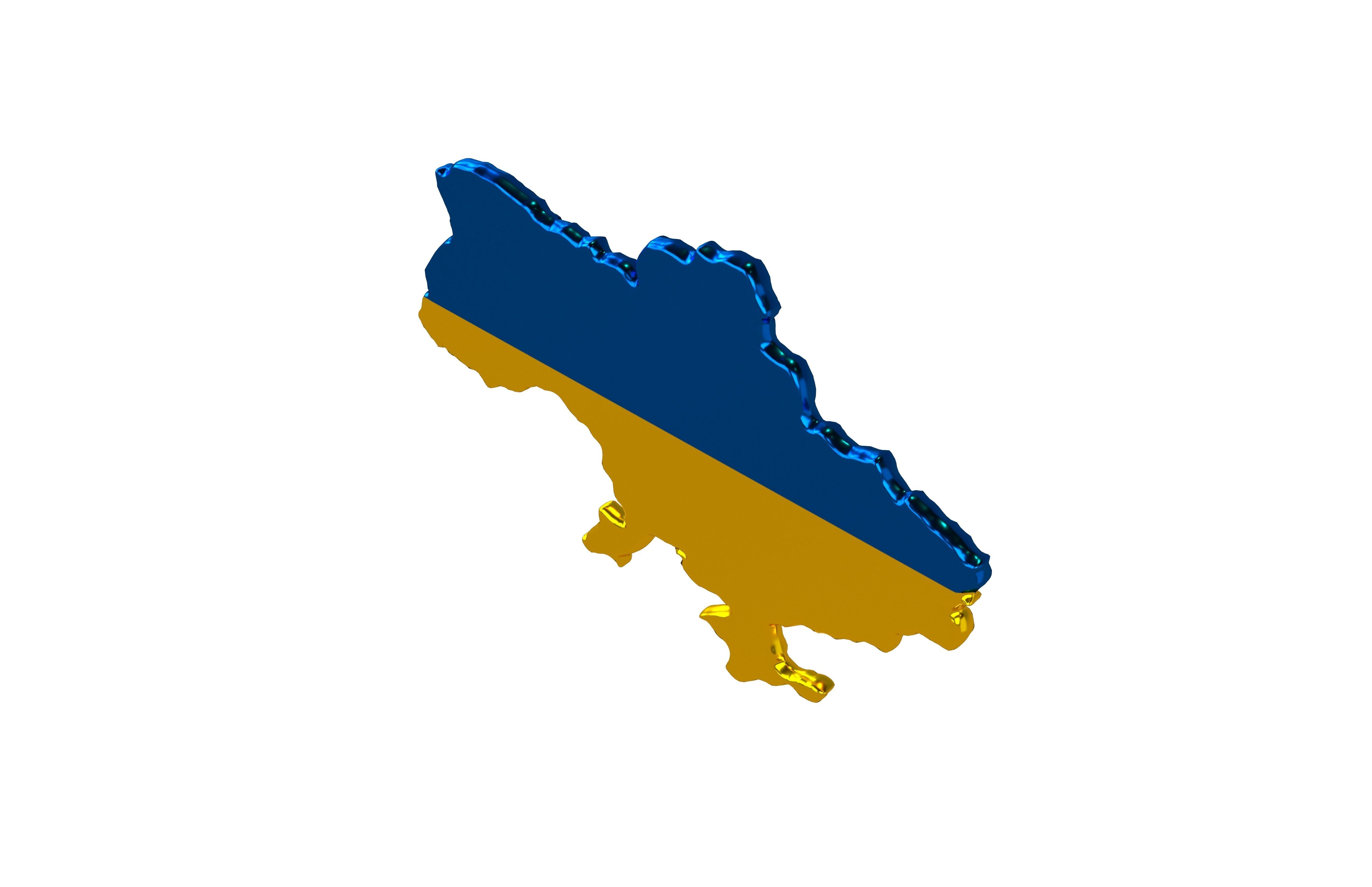 Ukraine Map v1 002 Low-poly 3D model_3