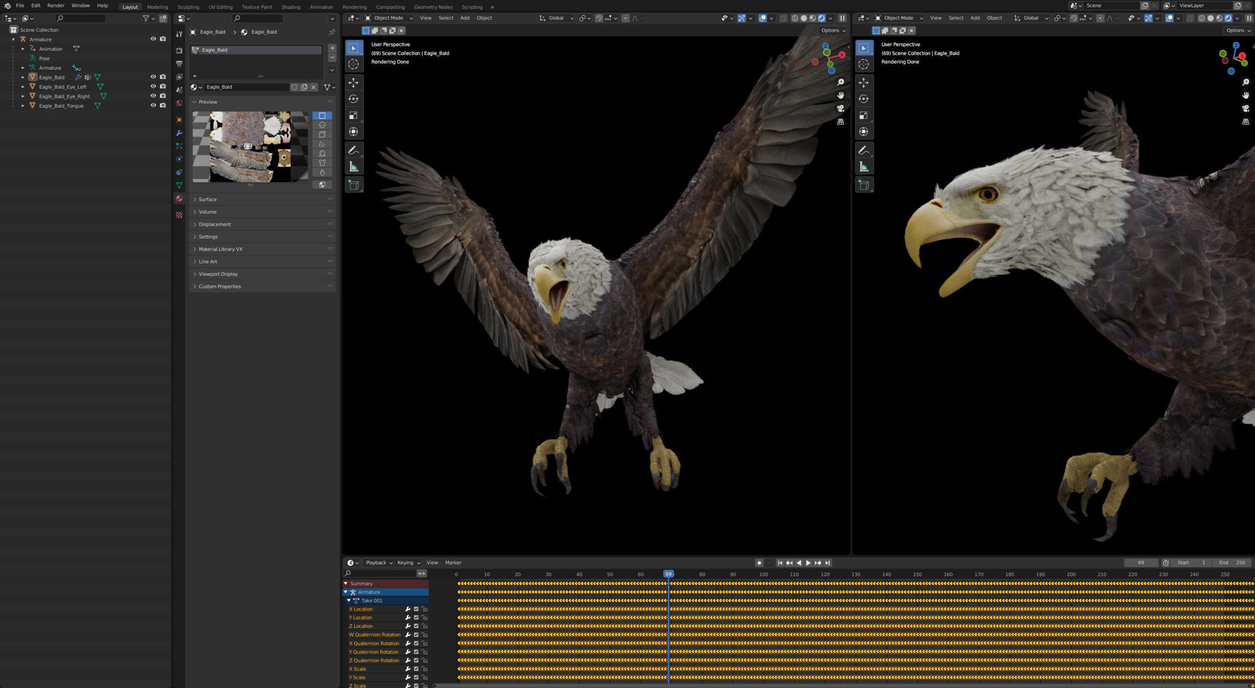 Animated Bald Eagle 3D model_8