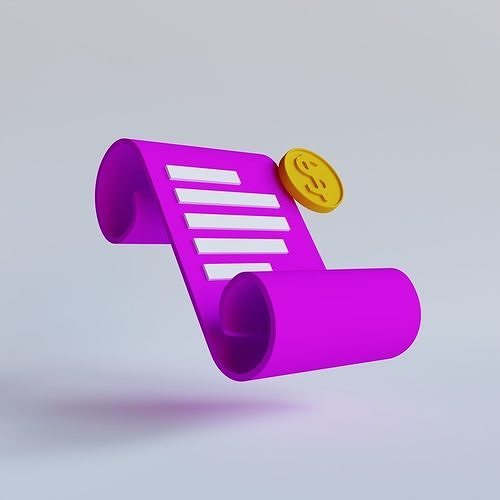 Bills 3D Icon Free 3D model