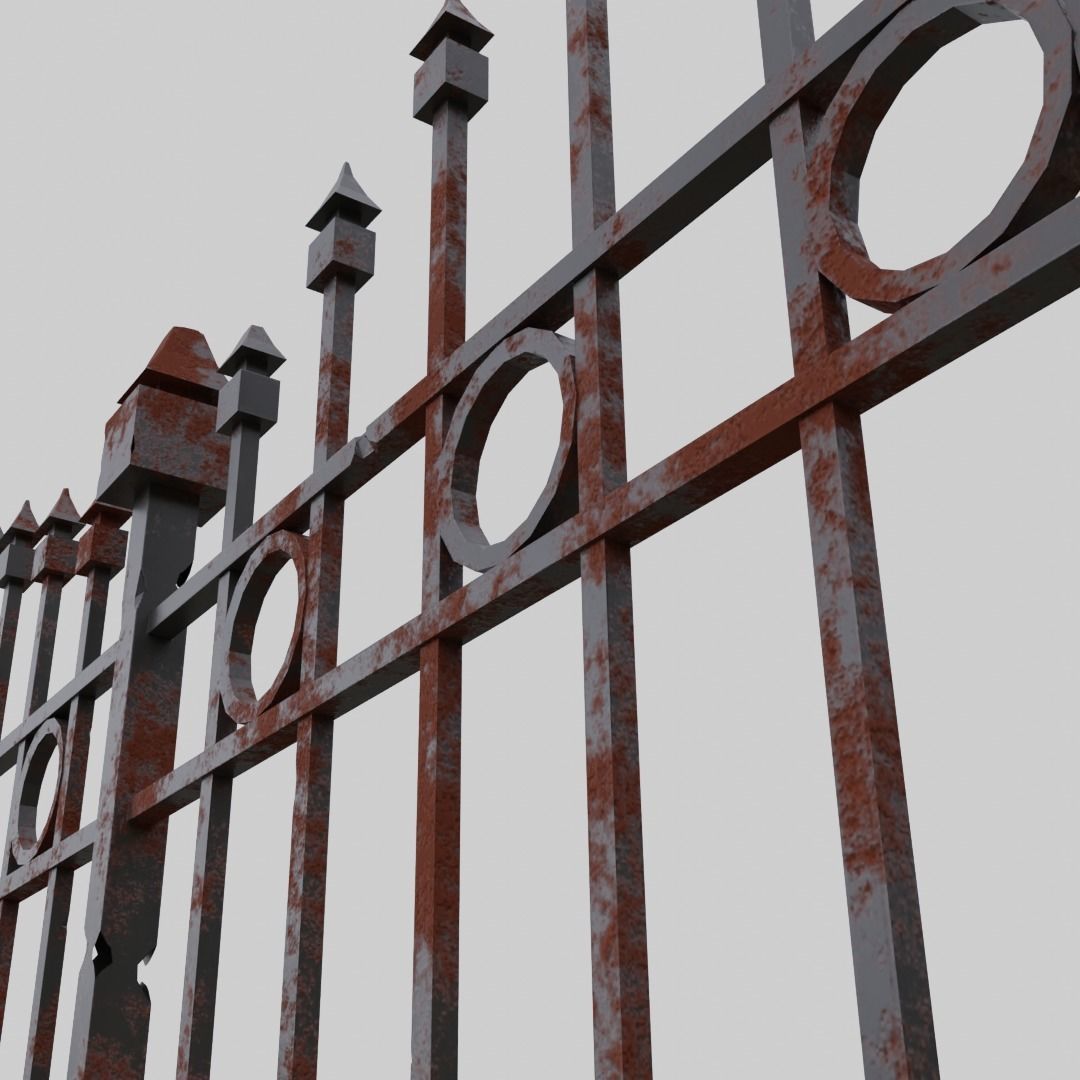 Rusty fance 3D model_4