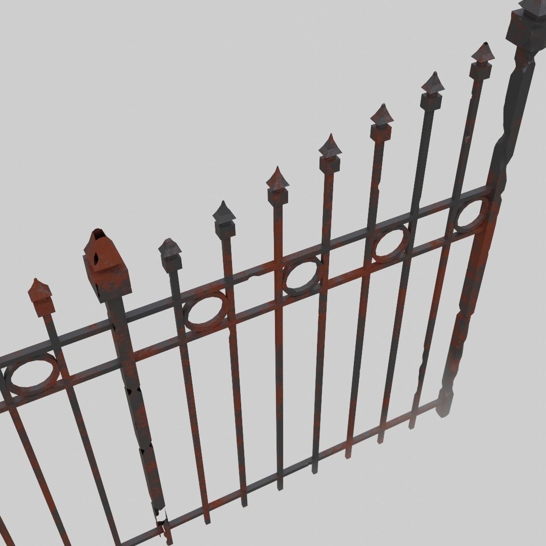 Rusty fance 3D model_2