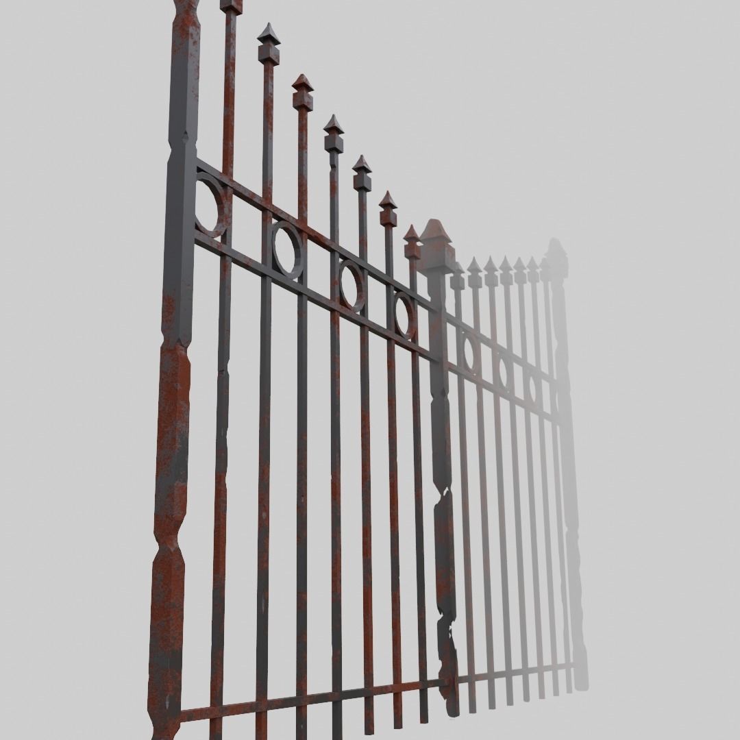 Rusty fance 3D model_1