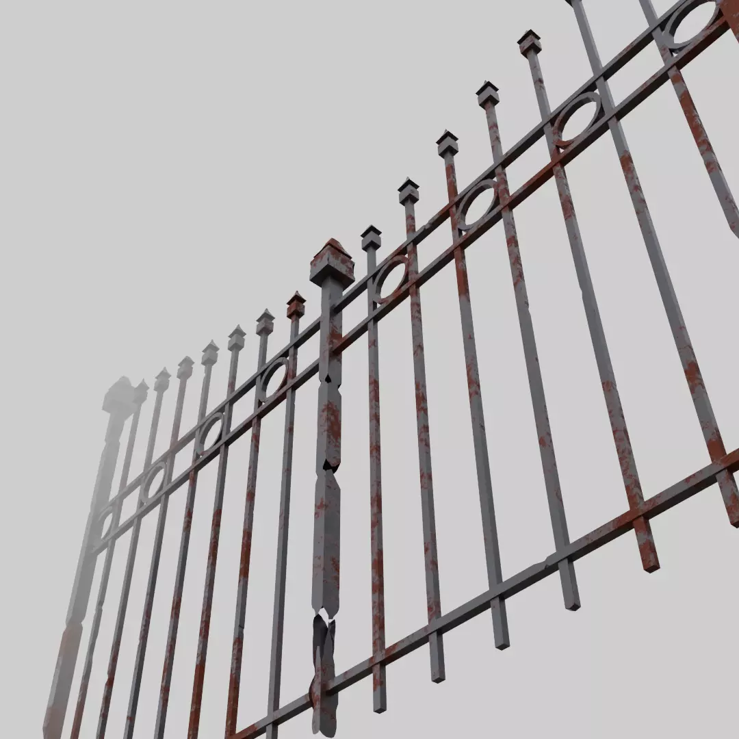 Rusty fance 3D model_0