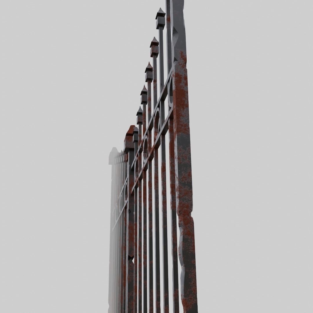 Rusty fance 3D model_3