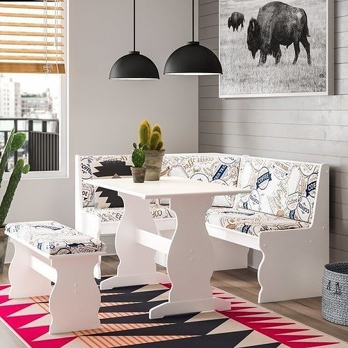 Olivia Breakfast Nook Dining Set 3D model 7
