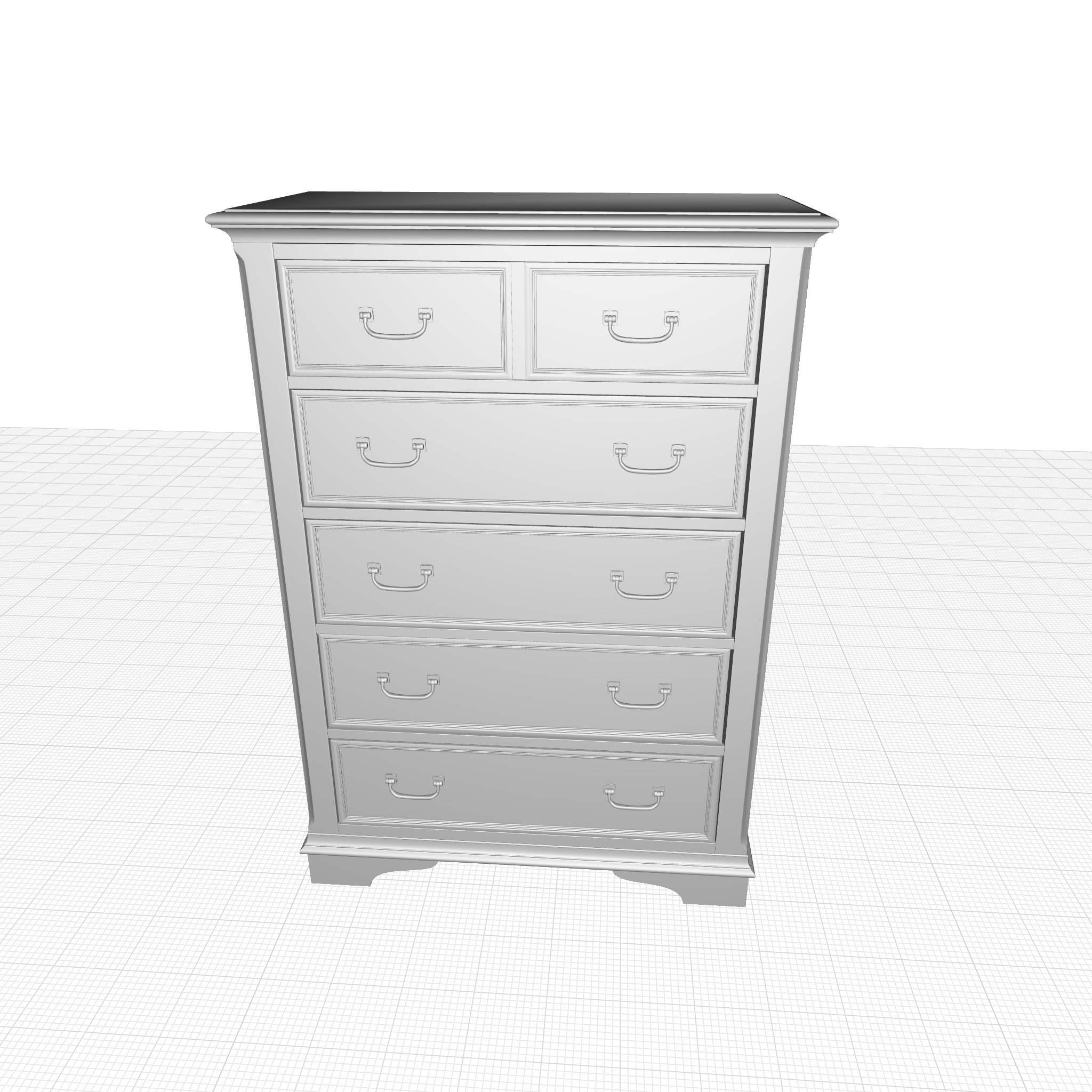 Kelton  Destin Drawer Chest Antique White 3D model_2