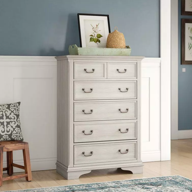 Kelton  Destin Drawer Chest Antique White 3D model_0